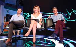 Juan Manuel Lozano, Simona Sánchez y Mauricio Silva. (Foto: Prensa Canal 13)
