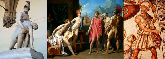 Aquiles, Patroclo y Ulises.