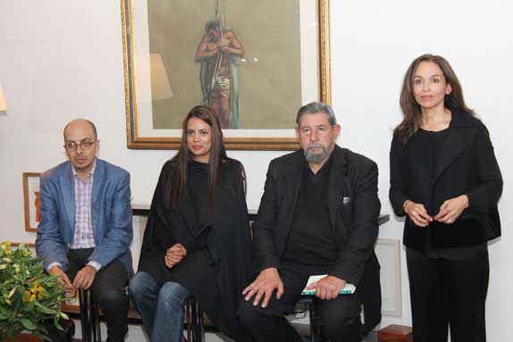 Jorge Volpi, María Angélica Pumarejo, Gloria Luz Gutiérrez y José Luis Díaz Granados