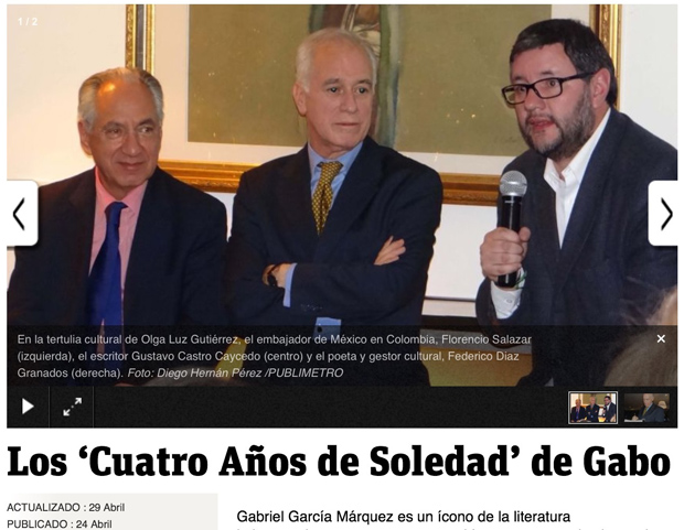 El Embajador de México, Florencio Salazar Adame, presentando el libro de Gustavo Castro CaycedoZ IPA 22